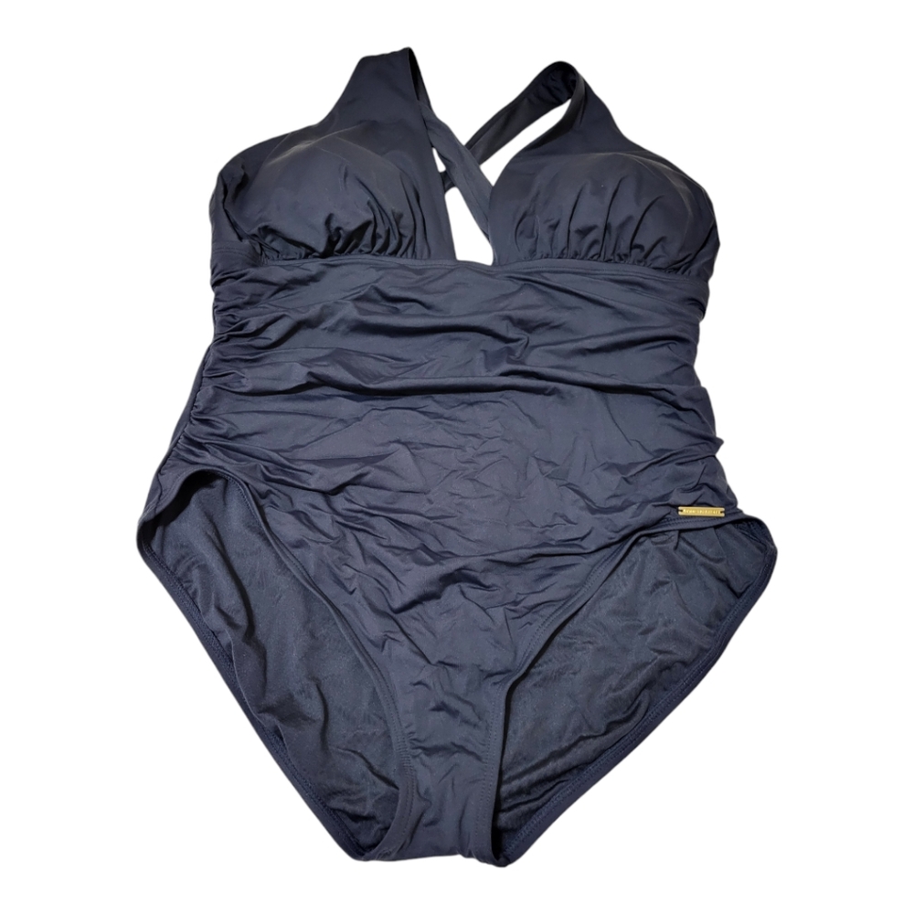 One Piece Women Bathsuit Size 22W Wide Strap X Back Swimwear